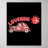 Retro Valentines Lovebug Heart Groovy Valentines M ポスター (正面)