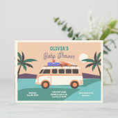 Retro van baby shower  招待状 (スタンド正面)