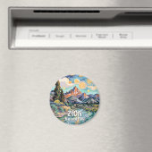 Retro Van Gogh Zion Watchman Virgin River Colorful マグネット (インサイチュ (食洗機))