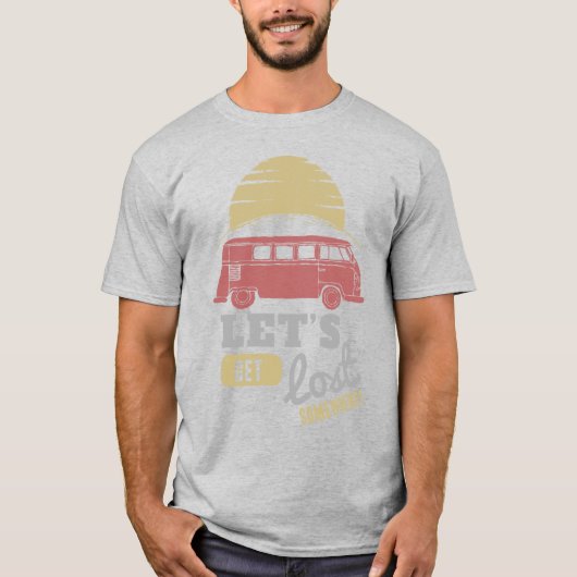 Retro Van Life Let's Get Lost T-Shirt  Tシャツ (正面)