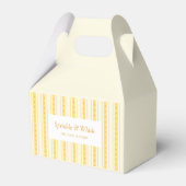 Retro Vanilla Yellow Heart Stripes Bakery Business フェイバーボックス (裏面サイド)