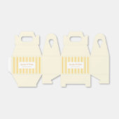 Retro Vanilla Yellow Heart Stripes Bakery Business フェイバーボックス (折り畳みなし)