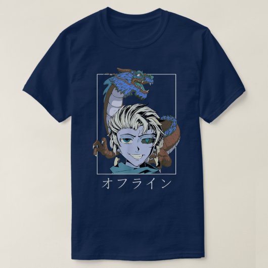 Retro Vaporwave Otaku Japan Anime Dragon Demon Kan Tシャツ (デザイン正面)