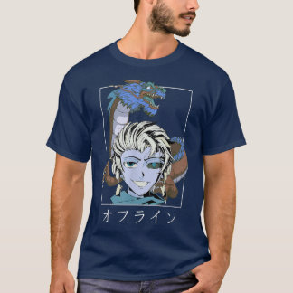 Retro Vaporwave Otaku Japan Anime Dragon Demon Kan Tシャツ