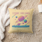 Retro Vaporwave Planets Synthwave クッション (ブランケット)