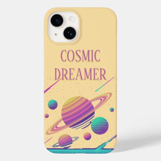 Retro Vaporwave Planets Synthwave Case-Mate iPhoneケース (裏面)