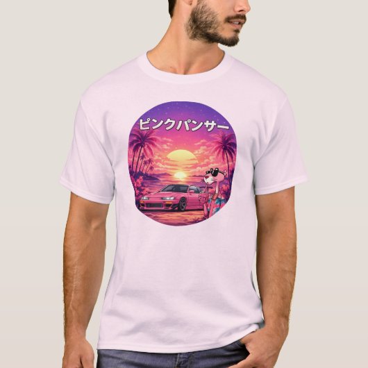 Retro Vaporwave Sunset Car Aesthetic T-Shirt Tシャツ (正面)