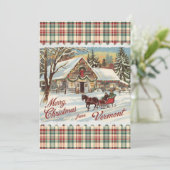 Retro Vermont Christmas Flat Holiday Card シーズンカード (スタンド正面)