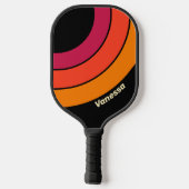 Retro VHS Circle Stripe with Name ピックルボールラケット (裏面)