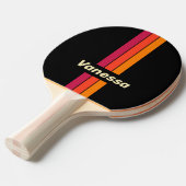 Retro VHS Pin Stripes with Name 卓球ラケット (正面アングル)
