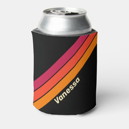 Retro VHS Stripes with Name 缶クーラー (缶裏面)