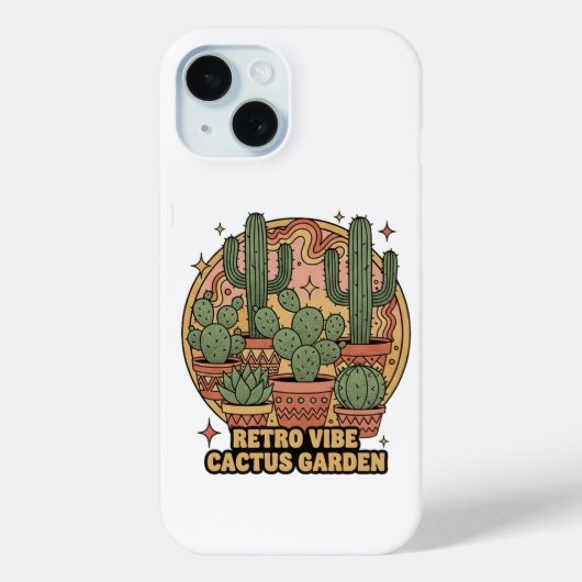 Retro Vibe Cactus Garden Case-Mate iPhoneケース (裏面)