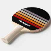 Retro Vibe Rainbow Across Striping with Name 卓球ラケット (正面アングル)