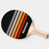 Retro Vibe Rainbow Across Striping with Name 卓球ラケット (横)