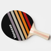 Retro Vibe Rainbow Angled Striping with Name 卓球ラケット (横)