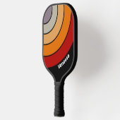 Retro Vibe Rainbow Circle Stripe with Name ピックルボールラケット (左)
