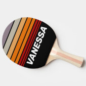 Retro Vibe Rainbow Horizon Striping with Name 卓球ラケット (横)