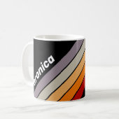 Retro Vibe Rainbow Striped with Name コーヒーマグカップ (正面左)