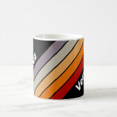 Retro Vibe Rainbow Striped with Name コーヒーマグカップ (中央)