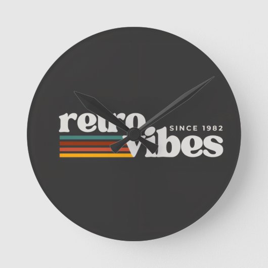 retro vibes ラウンド壁時計 (正面)