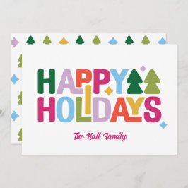 Retro Vibes Multi-Color Holiday Card シーズンカード