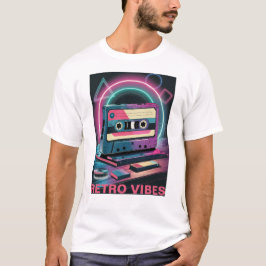 Retro Vibes: Neon Cassette T-Shirt Tシャツ