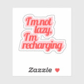 Retro Vibrant "I'm Not Lazy" Quote Sticker - Red & シール (シート)