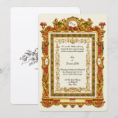 Retro Victorian Era 1858 Baroque Rococo Style 招待状 (正面/裏面)