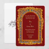 Retro Victorian Era 1887 Arched Frame Wedding 招待状 (正面/裏面)