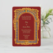 Retro Victorian Era 1887 Arched Frame Wedding 招待状 (スタンド正面)