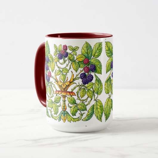 Retro Victorian Era Blackberries マグカップ (正面左)