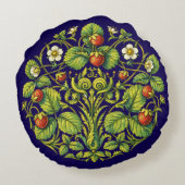 Retro Victorian Era Strawberries & Snails ラウンドクッション (裏面)