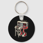 Retro Video Game Controller With Walker Funny Game キーホルダー (正面)