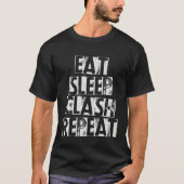 Retro Video Gaming Game Gamer Eat Sleep Clash Rep Tシャツ (正面)