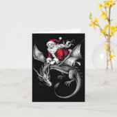 Retro Viking Pagan Christmas - Clic Santa Riding D カード (黄色い花)