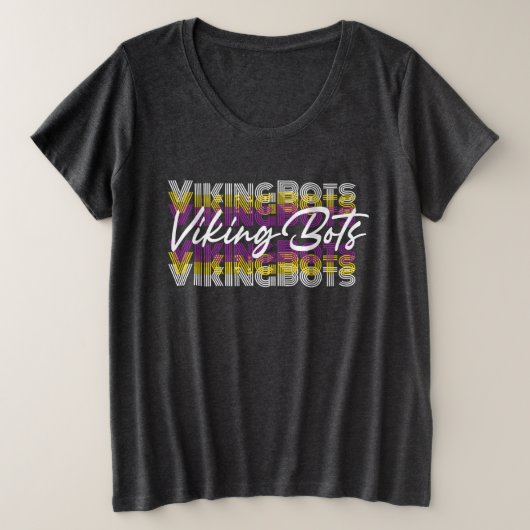 Retro VikingBots- Plus Size Clothing プラスサイズTシャツ (デザイン正面)