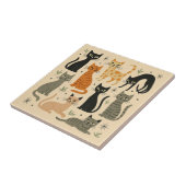 Retro Vintage 1950s Cat Pattern タイル (側面)