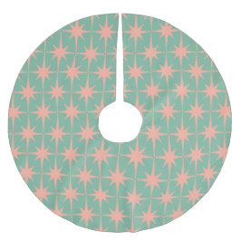 Retro Vintage 50s Star Pattern in Pink and Mint ブラッシュドポリエステルツリースカート