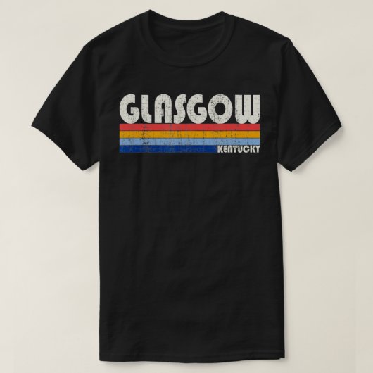 Retro Vintage 70s 80s Style Glasgow Kentucky Tシャツ (デザイン正面)