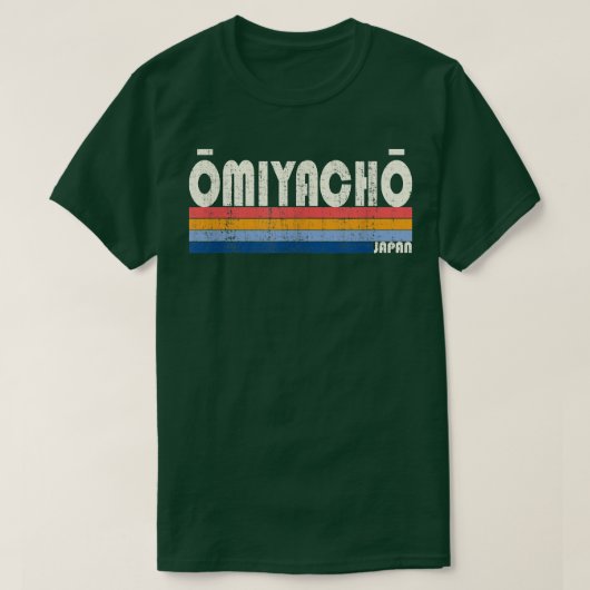 Retro Vintage 70s 80s Style Omiyacho, Japan  Tシャツ (デザイン正面)