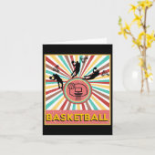 Retro Vintage 70s Style Basketball T  カード (黄色い花)