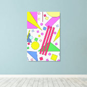 Retro Vintage 80s and 90s Style キャンバスプリント (インサイチュ (ウッドフロア))