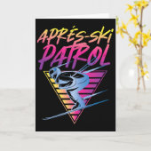 Retro Vintage 80s Apres Ski Patrol _1  カード (黄色い花)