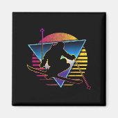 Retro Vintage 80s Ski  マグネット (正面)