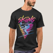 Retro Vintage 80s Ski Skiing  Tシャツ (正面)