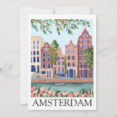 Retro Vintage Amsterdam Netherlands Architecture  カード (正面)
