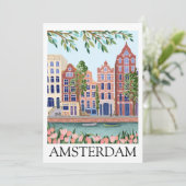 Retro Vintage Amsterdam Netherlands Architecture カード (スタンド正面)