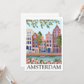 Retro Vintage Amsterdam Netherlands Architecture カード (正面/裏面インサイチュ)