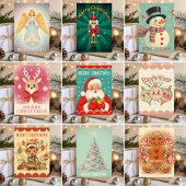 Retro Vintage Angel Glow Christmas シーズンカード