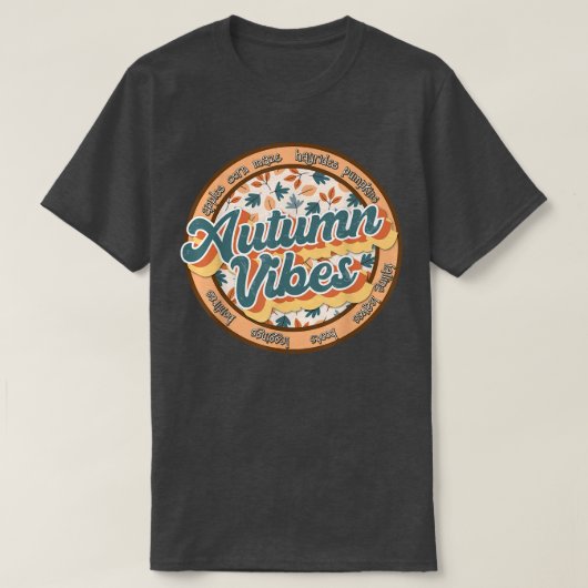 Retro Vintage Autumn Vibes Fall Thanksgiving Falli Tシャツ (デザイン正面)